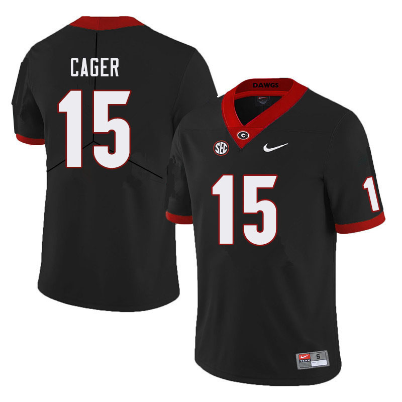 Men #15 Lawrence Cager Georgia Bulldogs College Football Jerseys Sale-Black - Click Image to Close